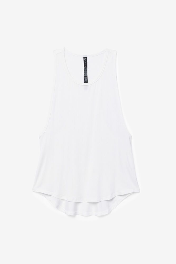 Fila Tank Top Fi-lux Long Womens White - India ITY-341796